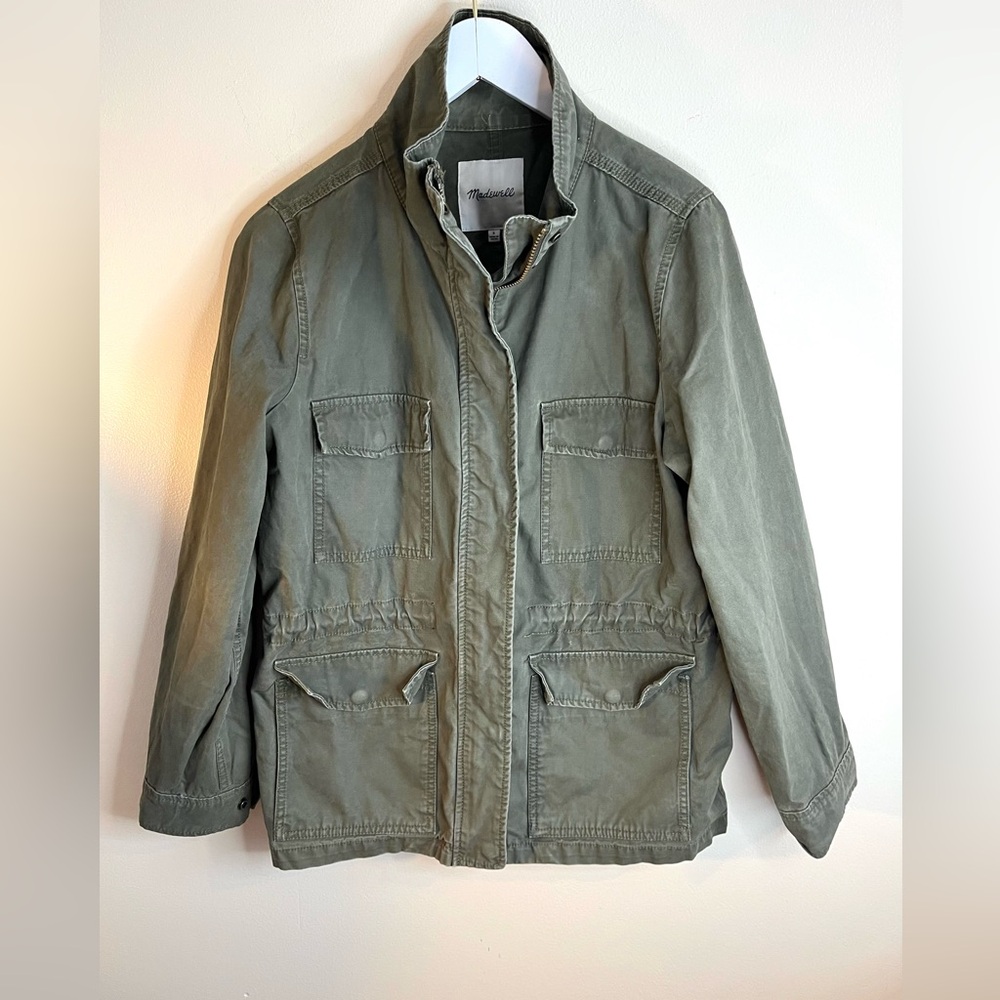 Madewell Jacket Women’s Olive Green Military Utility Pockets Full Zip Size Small